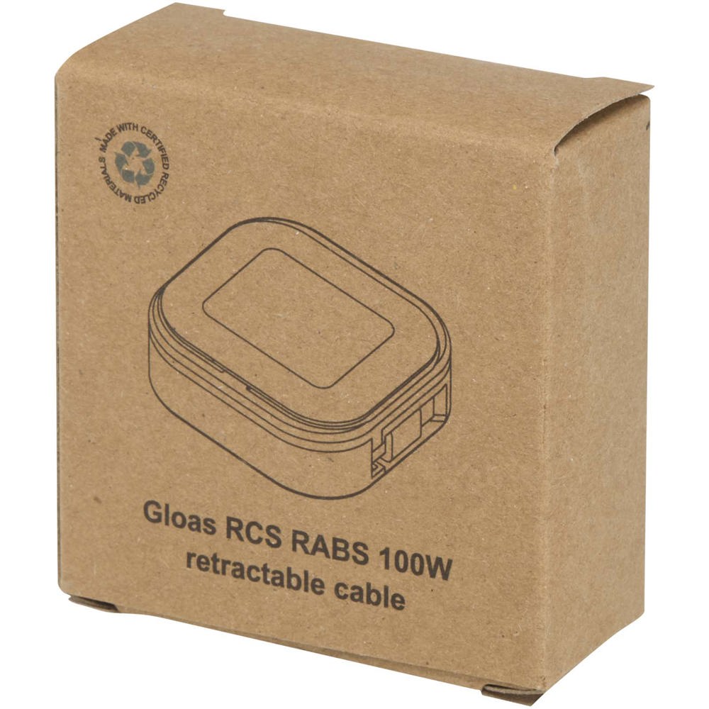 Gloas Aufrollbares 5 in 1 Kabel aus Recyclingmaterial mit Datensynchronisierung und 100 W Schnellladefunktion sowie Smartphon