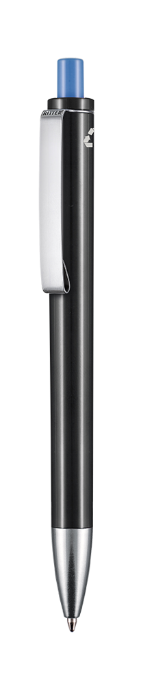 Kugelschreiber EXOS RECYCLED - schwarz recycled/taubenblau