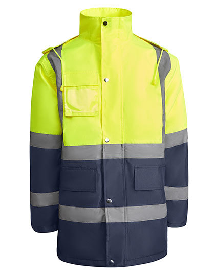 Roly Workwear - Jacket Merak - Navy Blue 55, Fluor Yellow 221