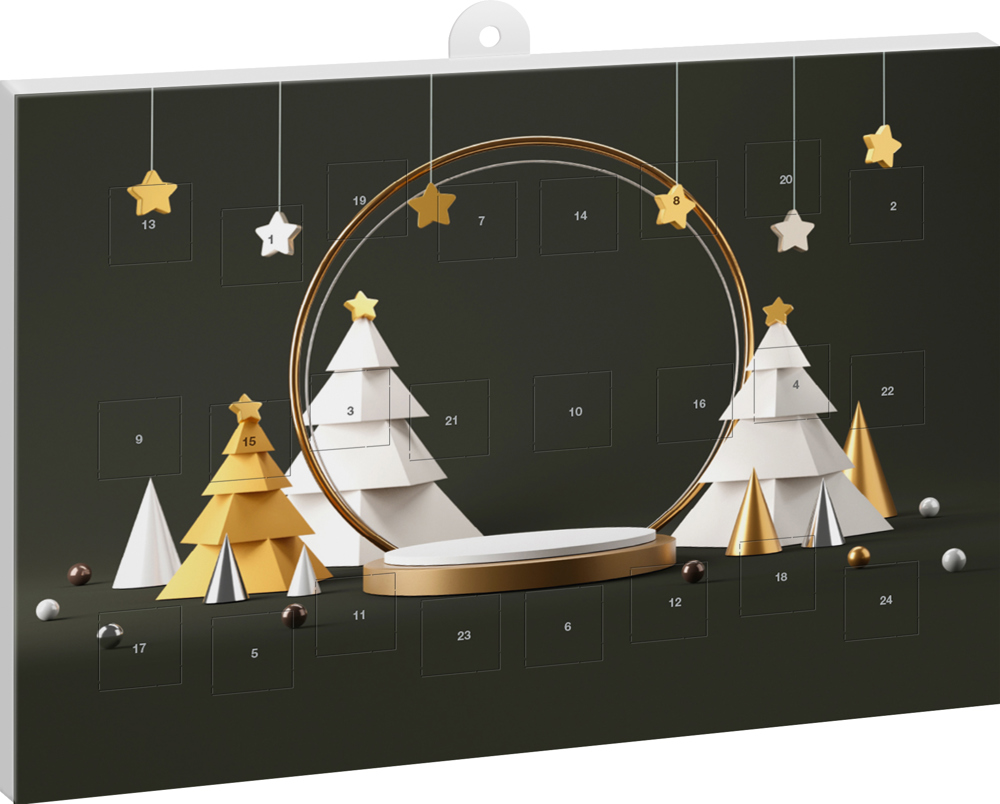 reinpapier® Classic-Adventskalender STANDARDMOTIV, Tannenwald abstrakt - M081